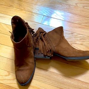 Suede Fringe Bootie